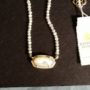 KENDRA SCOTT ELISA WHITE PEARL BEADED NECKLACE $75